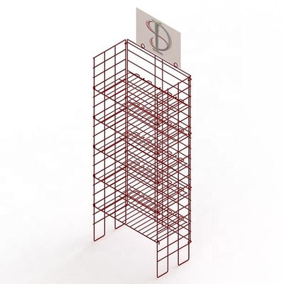 Retail Shops Height Adjustable Metal Wire Shelves Display Racks For Supermarket Folding Feature